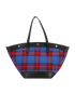 Camden Tartan Shopper, &pound;250, Handbags, Blue/Red/Tan, Fabric/Leather, Front view